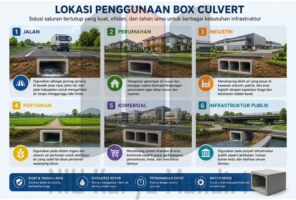 Fungsi Box Culvert Lokasi penggunaan box culvert