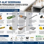 Panduan alat dan metode pemasangan cover U Ditch