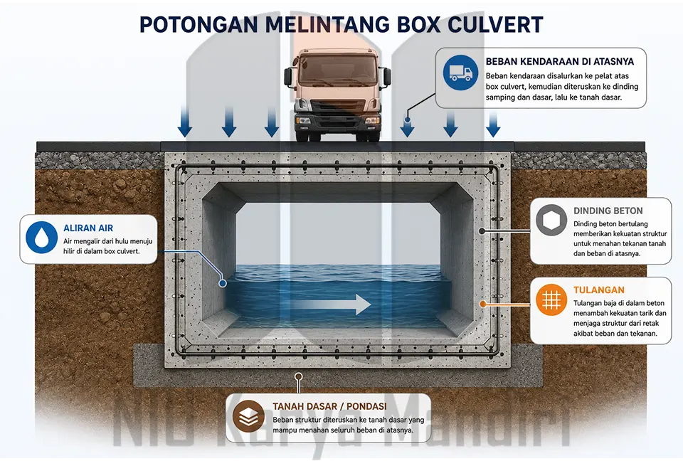 Fungsi Box Culvert Potongan melintang box culvert teknik