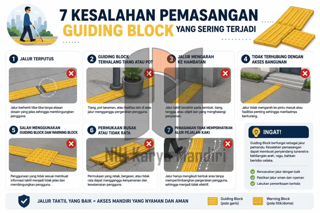 Akses Mandiri Tunanetra dengan Guiding Block 7 Kesalahan Pemasangan Guiding Block